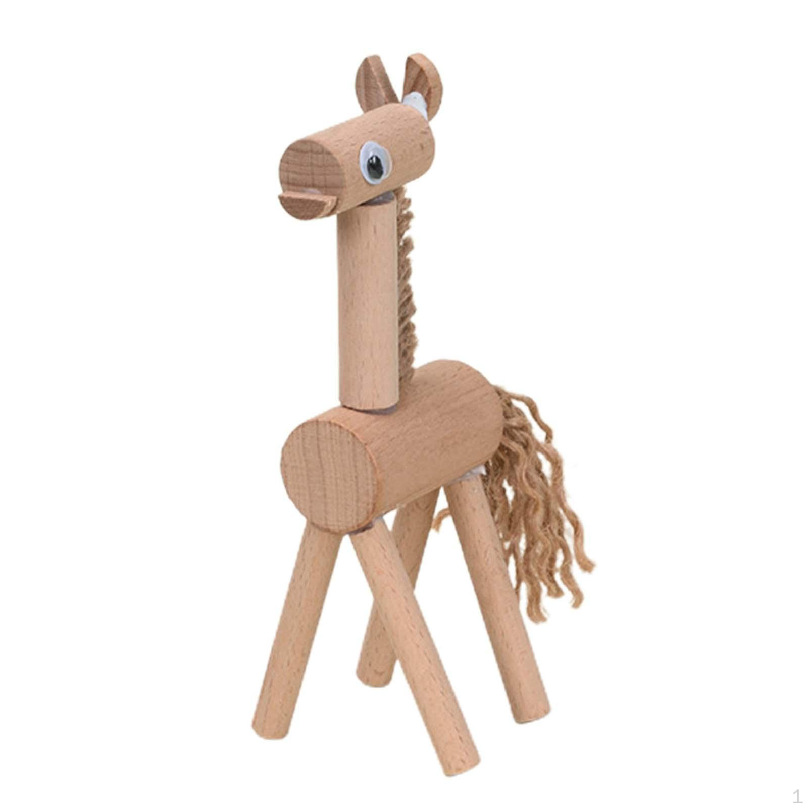 Animals Wood Puzzle Educational Toys DIY 3D Wooden for Preschool Horse