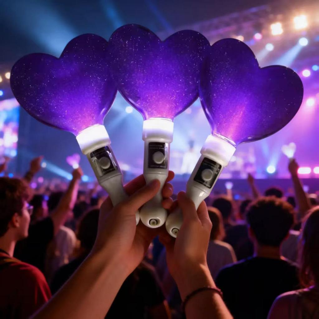 LED Heart Glow Stick for Concerts and Campus Events - Handheld Cheering Prop