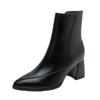 Martin Boots Women's Outer Wear 2025 Autumn and Winter New Black Pointed Short Boots High Heels Thick Heel Small Thin Boots