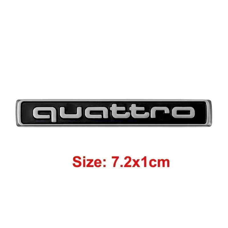 For 4EIY Quattro Logo A3 A8 RS7 S7 A4 S6 A6 Q3 S3 S5 RS6 ABS Car Side Body Badge Rear Trunk Emblem Sticker Decals Accessories
