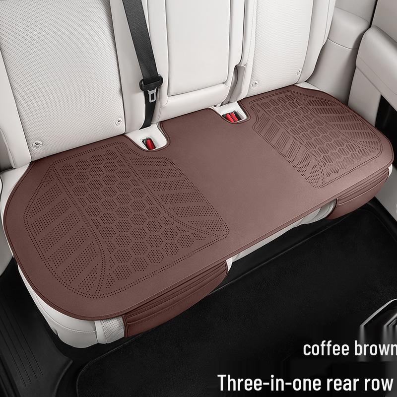 Universal Perforated Suede Leather Car Seat Cushion - Breathable for All Seasons