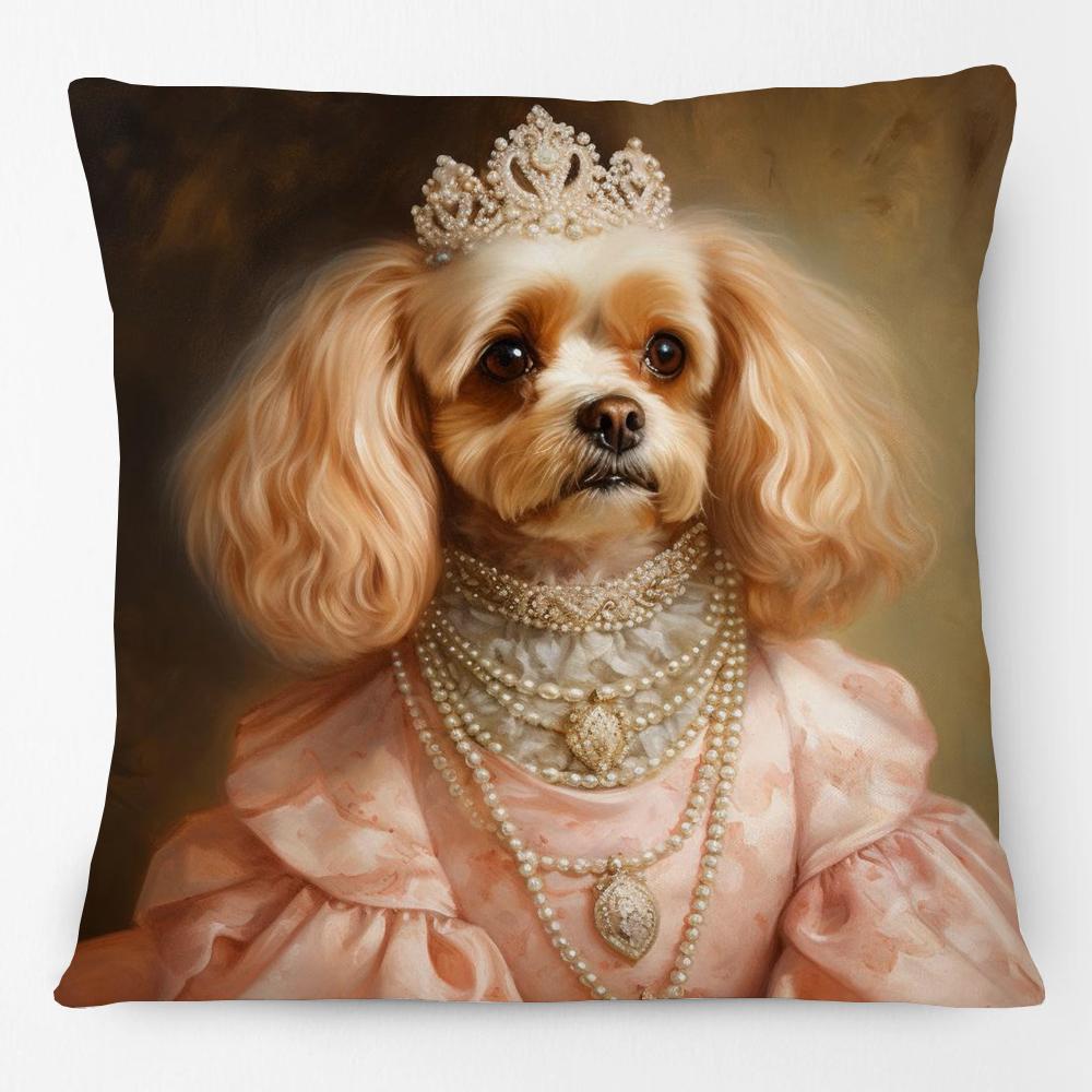 Renaissance Katze Malerei Cavalier King Charles Spaniel Malteser Hund Druck Kissenbezug Kissenhülle