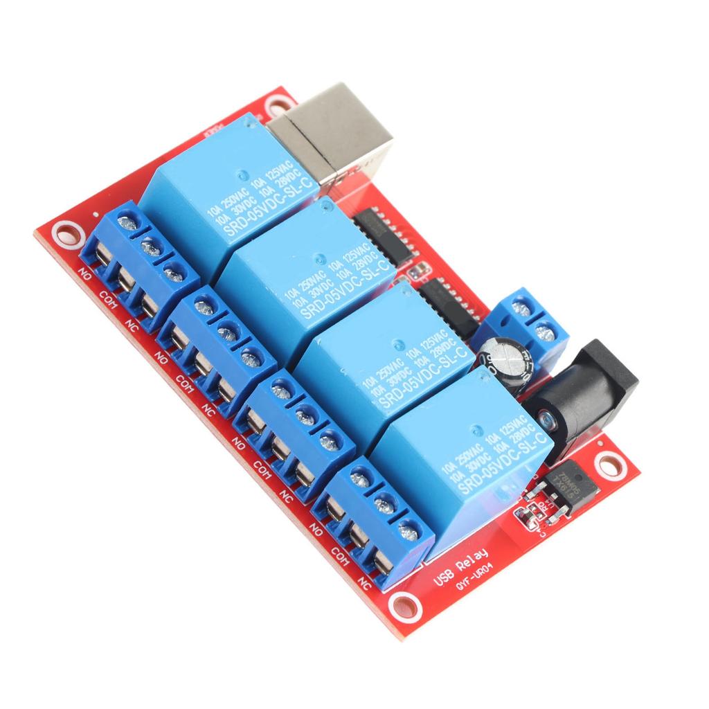 4 Channel Relay Module USB Drive Free DC Relay Board Computer Control PLC Board 3 Operating Modes 5V