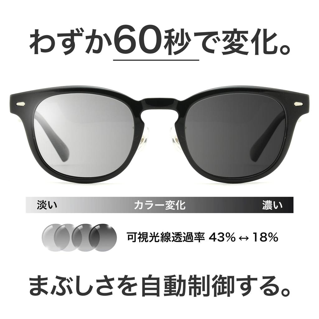 Polarized Photochromic UV400 Asian Dark Gray [EYE WAVE] Men's Sunglasses, Protection, Ultra-lightweight, Fit, Unisex,