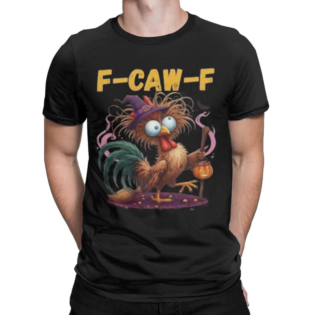 FCawF Farm Rooster FCAWF Chicken Humor T Shirt Summer Cotton TShirts for Men Hippie Tee Shirt Short Sleeve Funny Tees