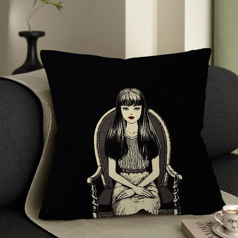 Junji Ito Kawakami Tomie Cushion Cover Polyester Sofa Cushions Decorative Throw Pillows Home Decoration Pillowcover