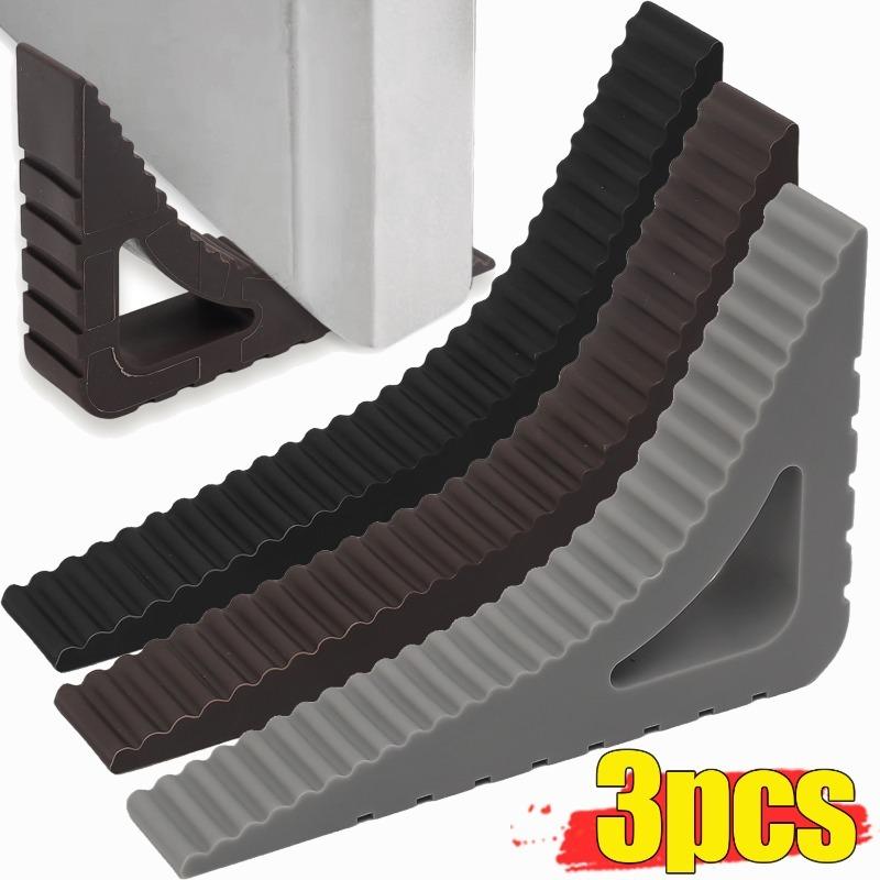 1/3pcs Door Stops Triangle Anti-collision Stop Blocks Multifunctional Reusable Floor Wedge Doorstops Home Office Window Limiter
