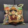 Anime Op Luffy Pillow Cover, Cute Chibi Smile Print Cushion Cover, Polyester Throw Pillow Case For Sofa Bedroom Car, Home Decor