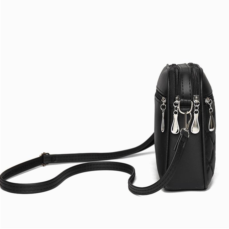 Women's Sling Shoulder Small Square Handbag Quilted Design PU Leather Crossbody Bag Versatile Messenger Bag