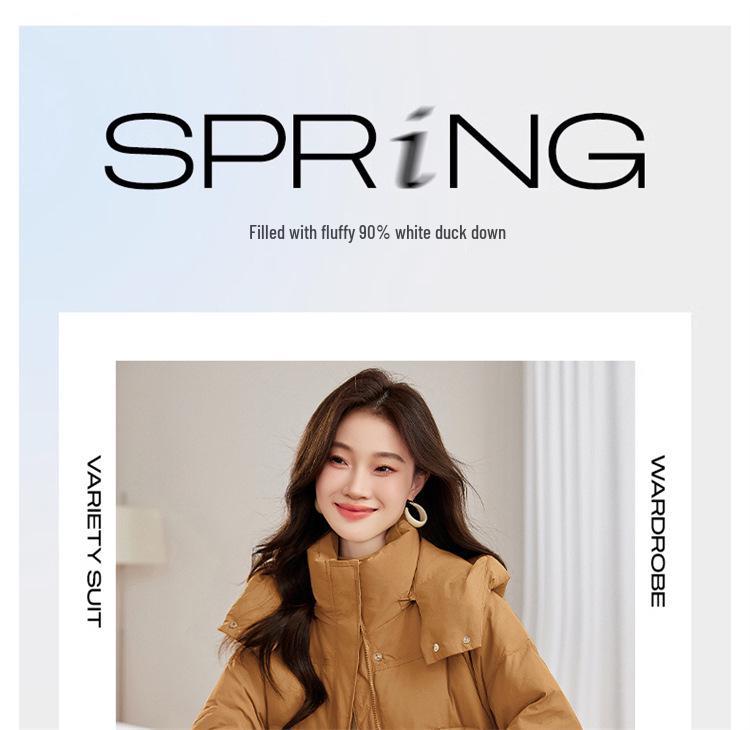Women's Mid-Length Hooded Down Jacket - Winter Fashion Coat YE6320