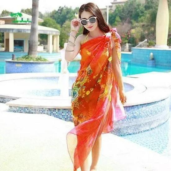 All-Season Oversized Chiffon Scarf for Women - Sun Protection & Versatile Wear