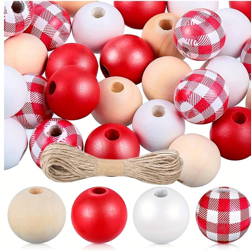Random size quantity Christmas wooden beads Christmas wooden beads Christmas round beads Winter pine round beads natural wood