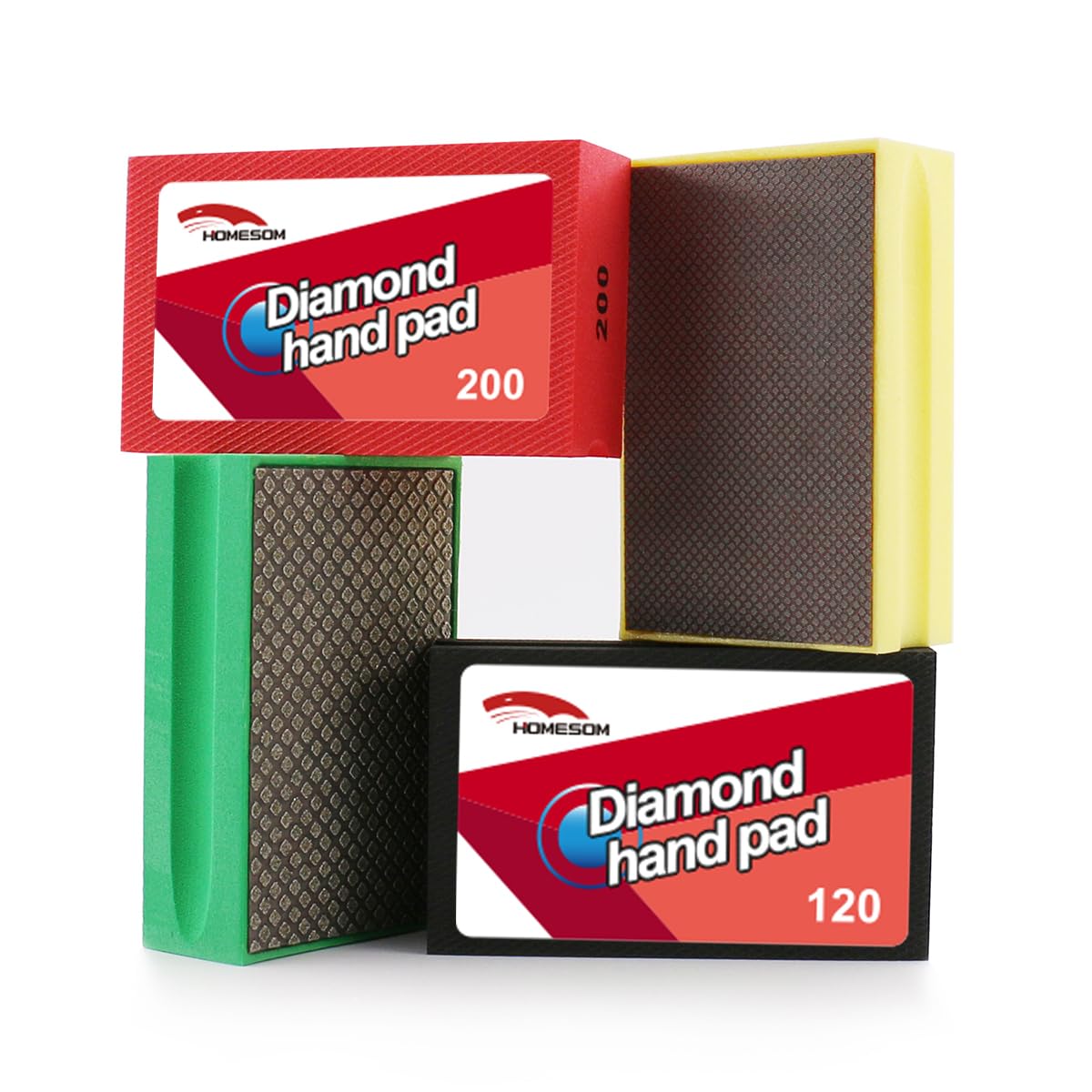 

HOMESOM Electroplated Diamond Hand Polishing Pad Grit Glass Grinding Pad Stone Marble Ceramic Hand DIY Tool 4pcs