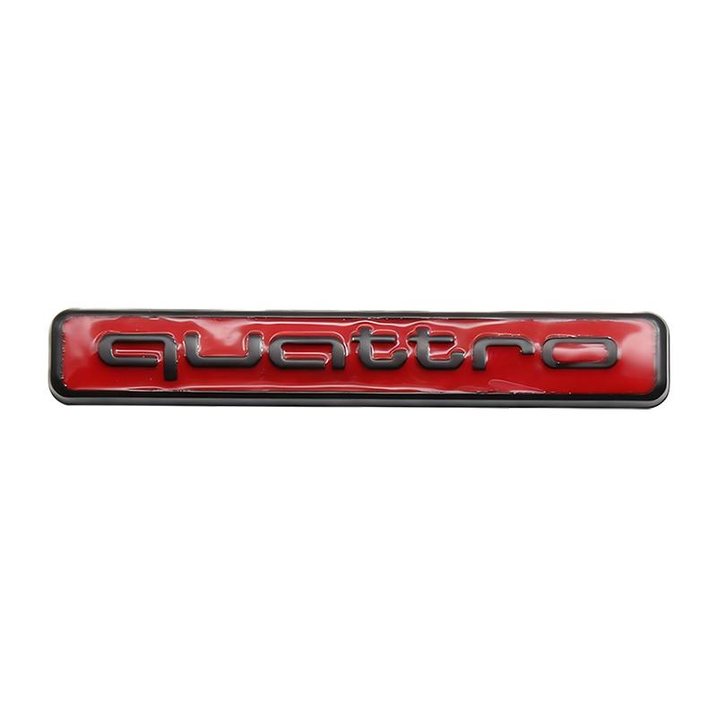 Quattro 3D Logo Car Front Grille Badge Stickers Metal Quattro Emblem For Audi A4 B8 B6 B9 B7 A3 8P 8V 8L A5 Q7 S7 A6 C7 C6 C5 Q5