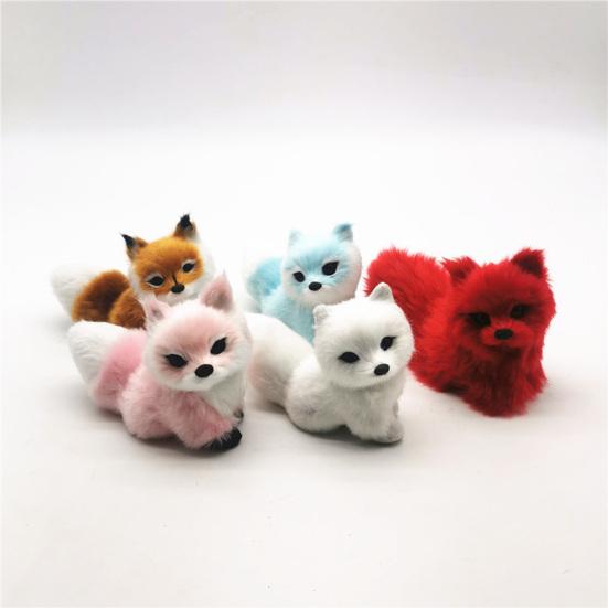 Fuchs Modell Spielzeug Mini Niedlich Simulation Tierfigur Solides Modell Desktop Ornament Kunstfell Falsches Fuchsmodell Figur Ornamente Geburtstagsgeschenk