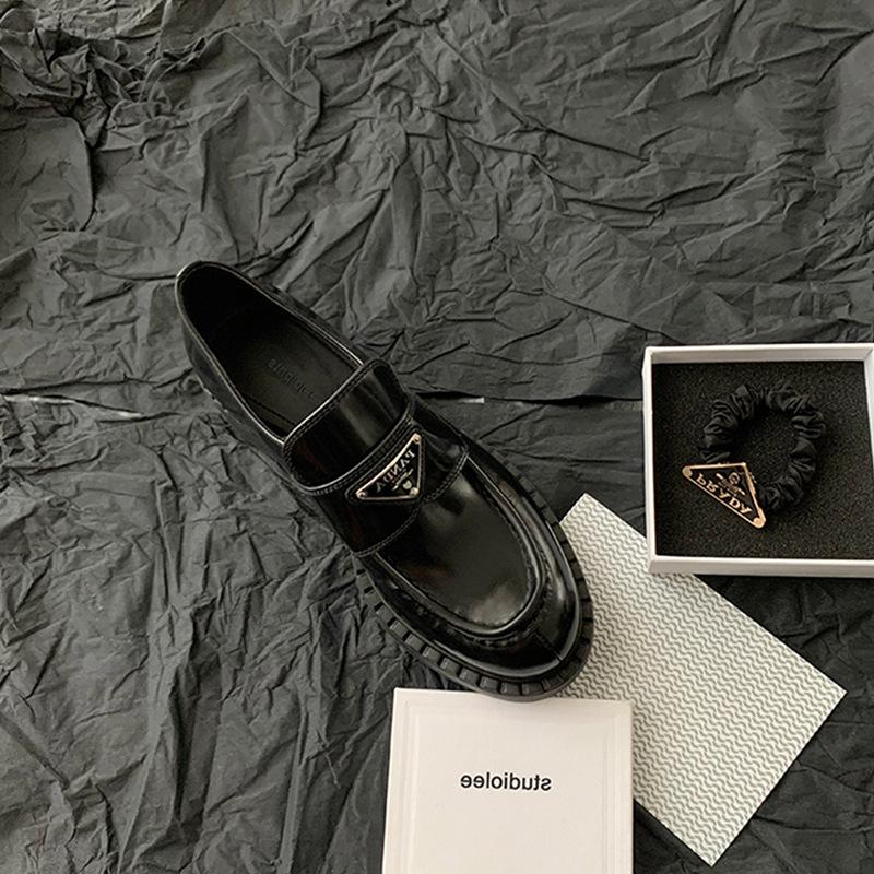 Platform loafers women's 2025 new spring and autumn Oxford single shoes black Japanese JK retro British style small leather shoes