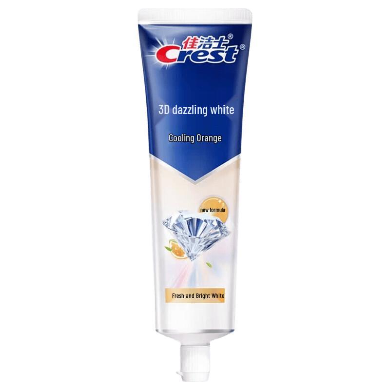 Crest 3D White Anti-Cavity Fluoride Toothpaste, Invigorating Icy Orange, 2-Pack