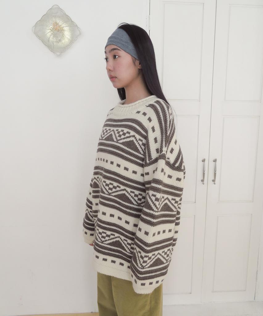 FUNFROMFUN Nomad Fair Isle Pullover, Brown