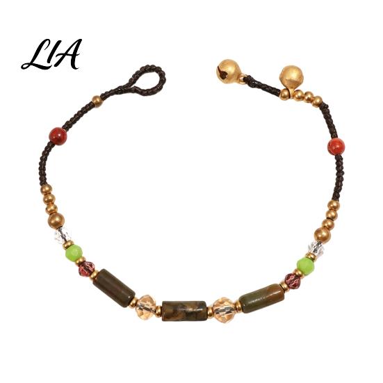 Handmade Decorative Wrist Jewelry Bohemian Bracelet for Women, Bamboo Joint Beaded Handwoven Ethnic Style Stackable Bracelet, Boho Summer Casual Daily