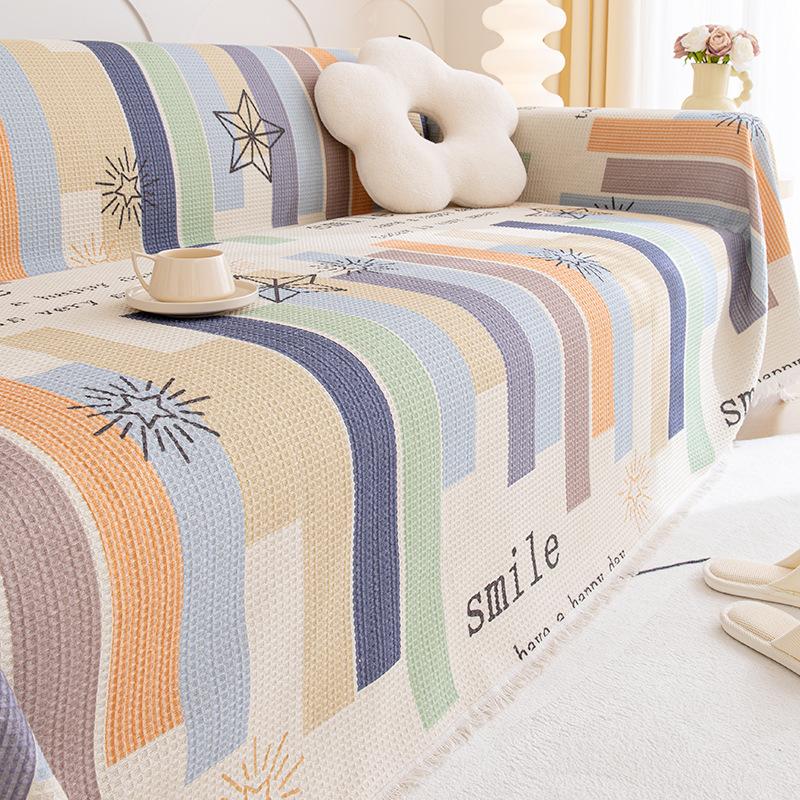 Modern Fashion Cotton Sofa Cover Cloth Full Covered Living Room One-Piece Sofa Cover Towel Dustproof Four Seasons Universal