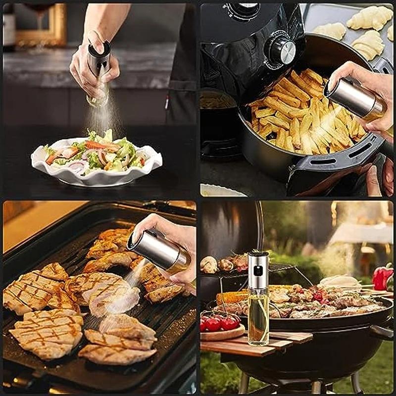 Oil Sprayer Spray Bottle Olive Oil Spray for Salad BBQ Kitchen Baking Roasting for Cooking Olive Oil Sprayer Mister 100ml