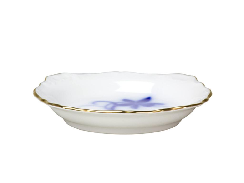 Okura Pottery Direct Store Exclusive: Blue Cattleya 10cm Relief Small Plate, Diameter 10.5cm, Made in Japan, 119H/A603