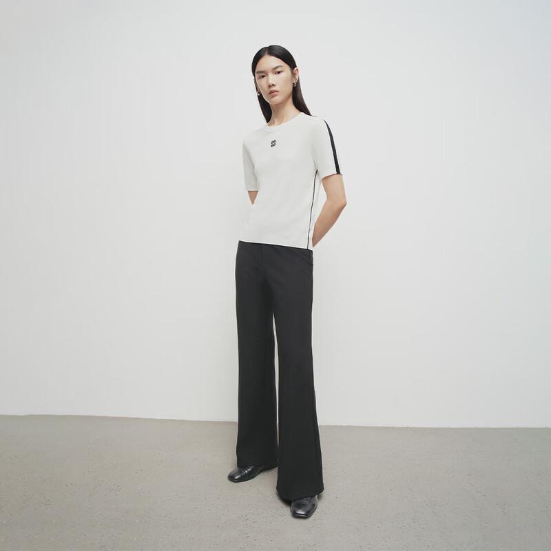 broadcast Women's Slim-Fit Round Neck Short Sleeve Knit Top