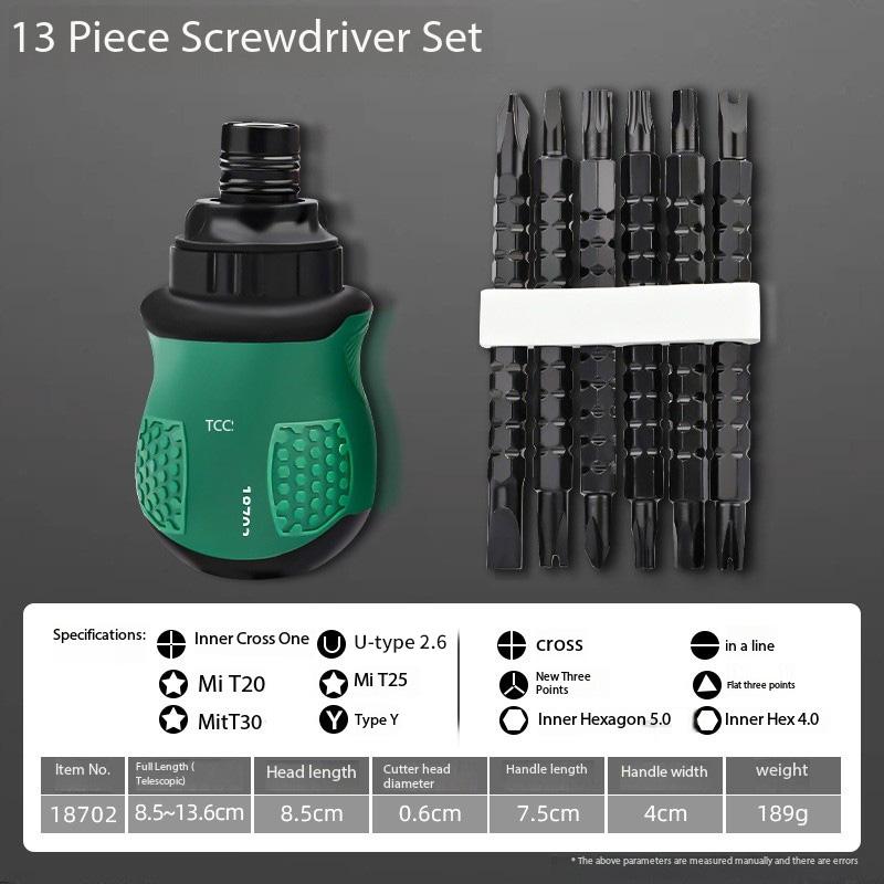 Mini Ratchet One Word Screwdriver Sets Manual Magnetic Phillips Slotted Telescopic Double Head Screw Driver Bits Repair Tools