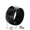 12MM Stainless Steel Simple Finger Ring For Men Punk Zircon Accessories Black Copper Color