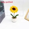 Plush Twisted Rod Sunflower Potted Desktop And Office Decoration Ornament