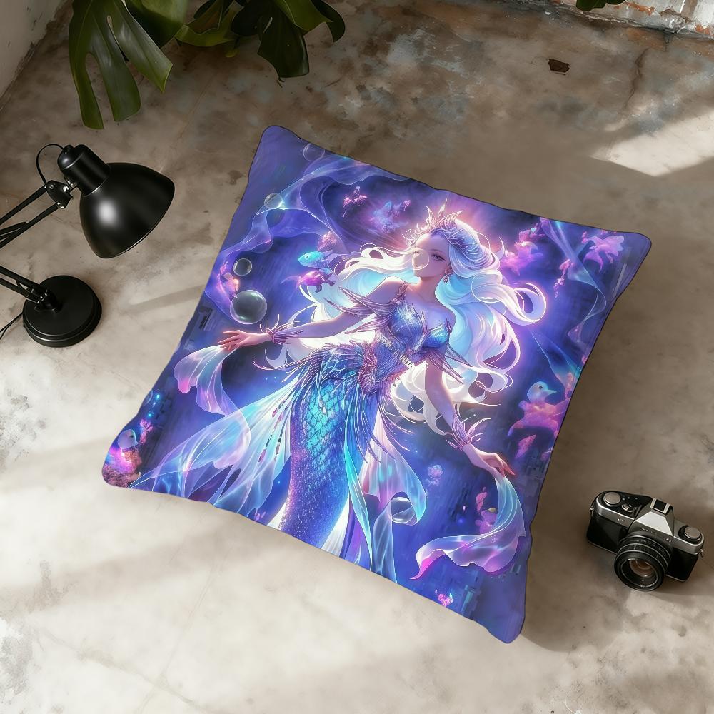 Mermaid Cartoon Anime cushion cover Home Office Convenient Nordic Simplicity Hit With Zipper Cushion Cover