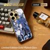 Japan Beauty M-MikuES Cute Girl Anime Phone Case For Iphone 17 16 15 14 13 12 11Pro Plus Max Gold-plated Glass Phone Case