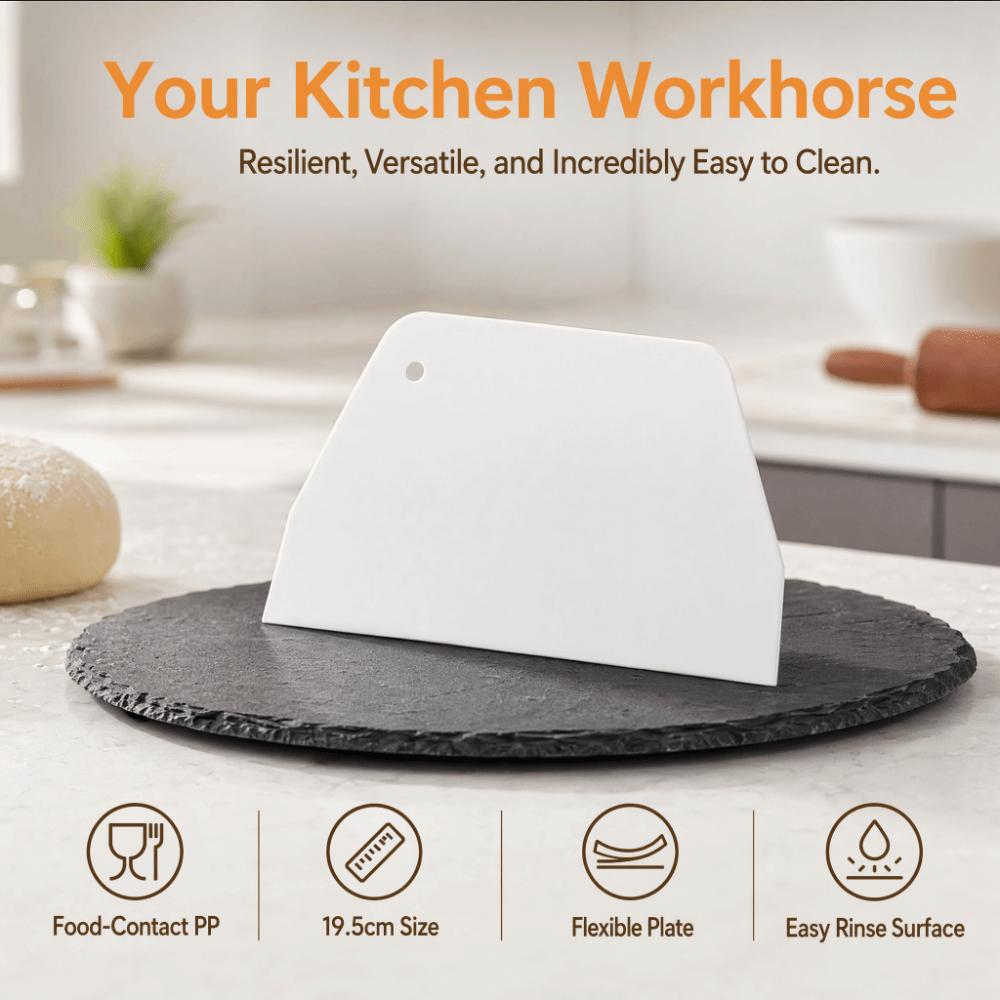 Non-Stick Dough Scraper Food-Contact PP Bench Scraper Dough Cutter Pizza Bread Pastry Making