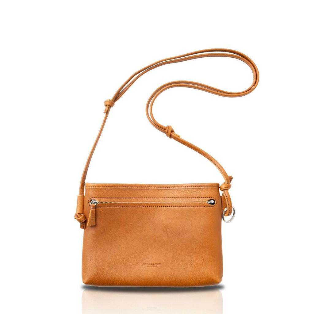 Sacoche Bag Genuine Leather Leather Small Thin Compact Unisex Made In Japan Brown Brown [ART BROWN] Men's