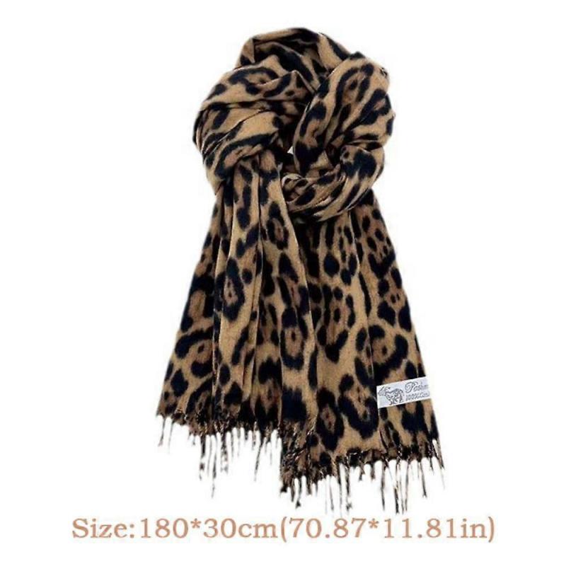 Windproof Winter Warm Scarf Leopard Lady Scarves Wraps Fashion Tassels Shawl  Neck Warmer