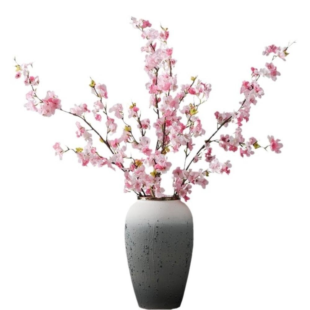 Durable Decorative Realistic Floral Artificial Cherry Blossom DIY Vase Arrangements Fake Cherry Blossom Silk Flower Wedding