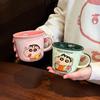 Crayon Shin China Cup Mug Girl Cute Couple Water Cup Household Breakfast Ceramic Coffee Cup Birthday Gift