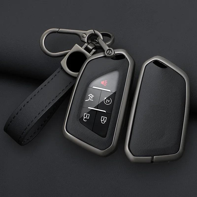 Zinc Alloy Car Key Case Cover Protector Fob For Cadillac Ct4 Ct4-V Ct5 C8 Corvette  -  Keyless Shell Auto Accessories