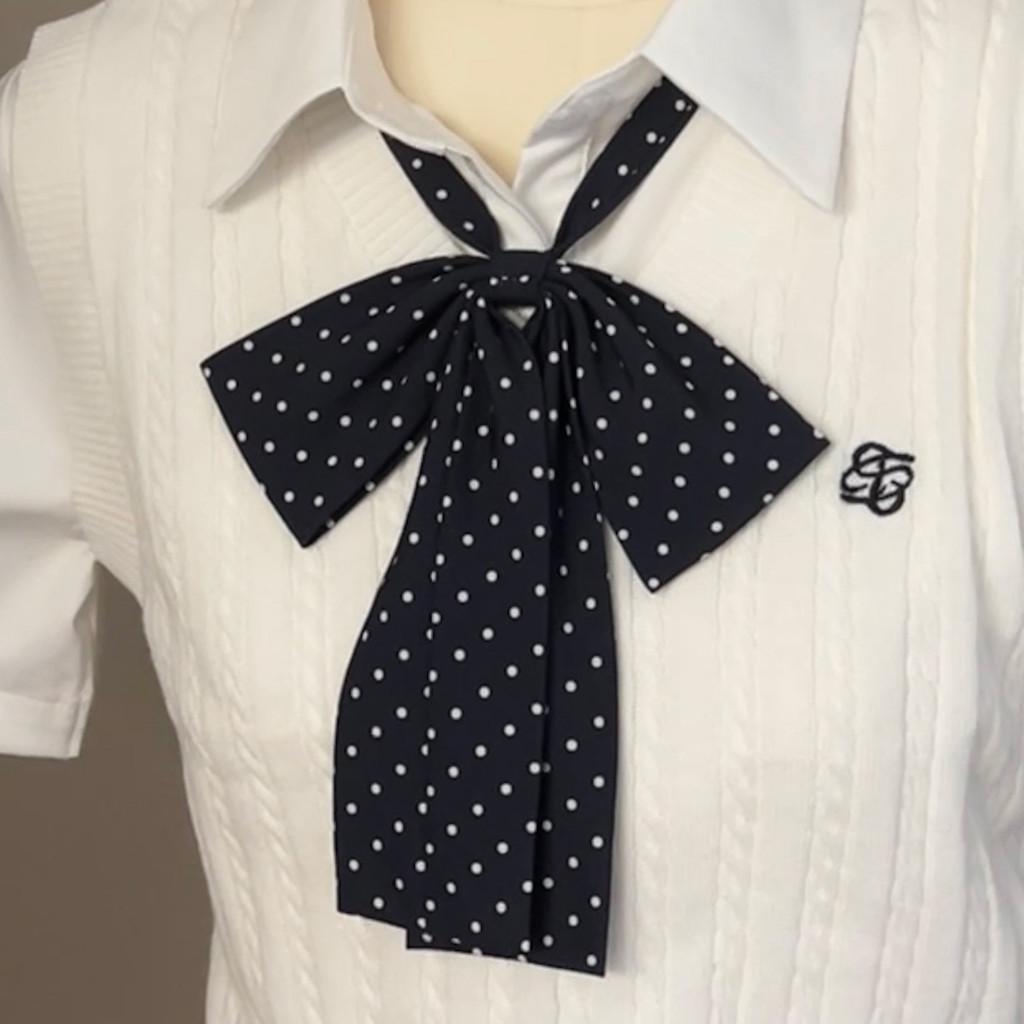 

Fashion Bow Tie For Women With Polka Dots And Long Handle Perfect For Formal Events Navy