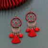 Earrings Long Drop Fashion Red Fringed Long Fashion Tassel Earrings for Girls