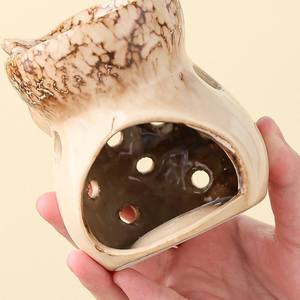 Keramische Eule Aromatherapieofen Umweltfreundlicher Hitzebeständiger Räuchergefäß Handgefertigt Entspannender Essenzofen Aromatherapie-Sitzung