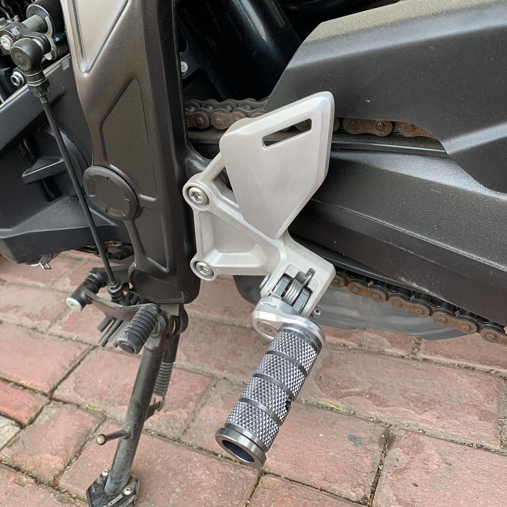 LEDISHUN Adjustable Step Bar Set for Suzuki GSX250R GSR250 Jixer 150 Jixer 250 Jixer SF250 V-Strom 250 All Years (Titanium)