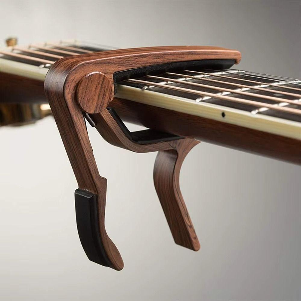 Rose Wood Grain Guitar Capo Stable Rubber Padded Violin Tune Change Clamp Electric Guitar
