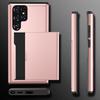 New Push Pull Wallet Card Slot Solid Color Phone Case For Samsung S25 Ultra S23 S20 S21 S22 S24 Ultra Plus FE Note 20 Ultra A55