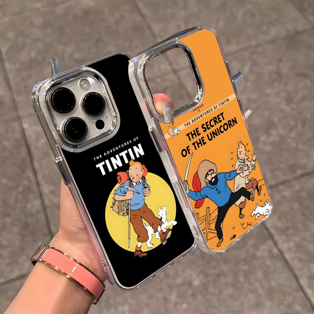 The Adventures Of T-TintinS Phone Case For IPhone 17 Air 16 E 15 14 13 12 11 Plus Pro Max Electroplated Transparent Soft Shell