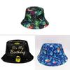 Spring Summer Flower Leaf Print Fisherman Hat With Sunshade For Casual Wear