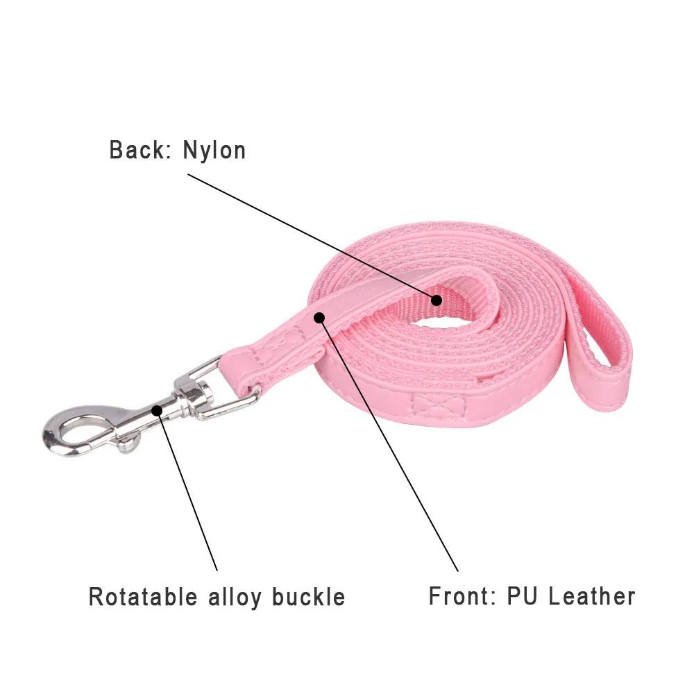 Small Dog Leash Soft Suede Leather Dog Leashes For Chihuahua Yorkishire Pug Small Dogs Cats Walking Leash Pink