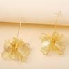 Fashion exaggerated ins cold wind camellia long earrings, light luxury alloy personalized versatile trend earrings