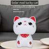 Glückskatze Solarbetrieben Winkende Arme Winkend Schwingend Nickend Für Zuhause Büro Auto Deko Schreibtischornamente