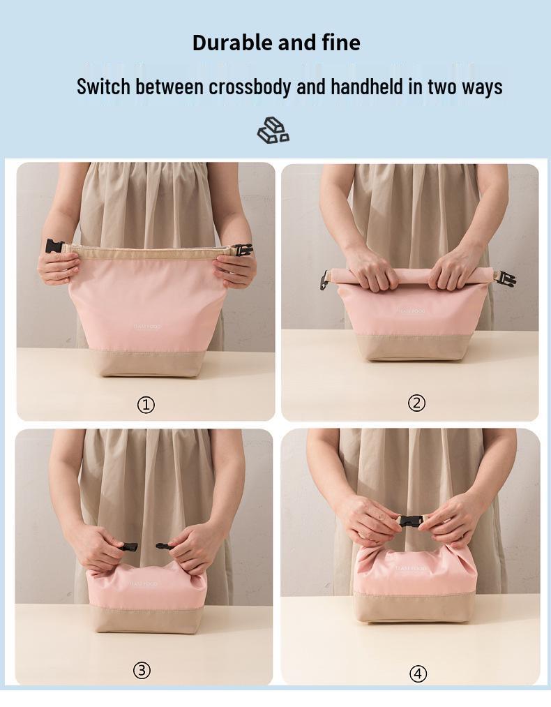 Insulated Crossbody Handbag Lunch Box with Shoulder Strap for Travel and Picnics